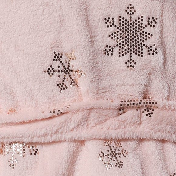 NWT PL SLEEP - metallic snowflake fleece robe - 6/6X - Picture 4 of 6